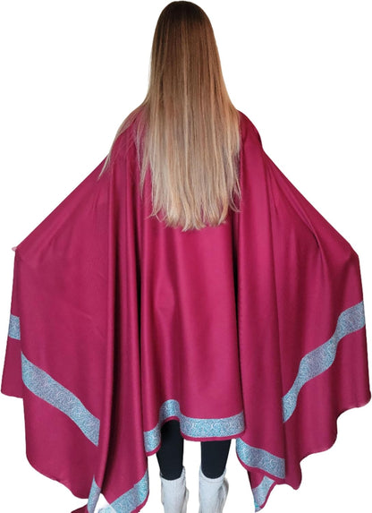 Soft Premium Wool Blend Meditation Shawl - Large Unisex Prayer Wrap, Oversize Scarf & Versatile Blanket