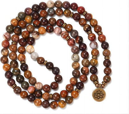 Mala Bead Strand Bracelet, 108 Buddhist Prayer Beads Yoga Meditation Green Malachite Beads Necklace Women man