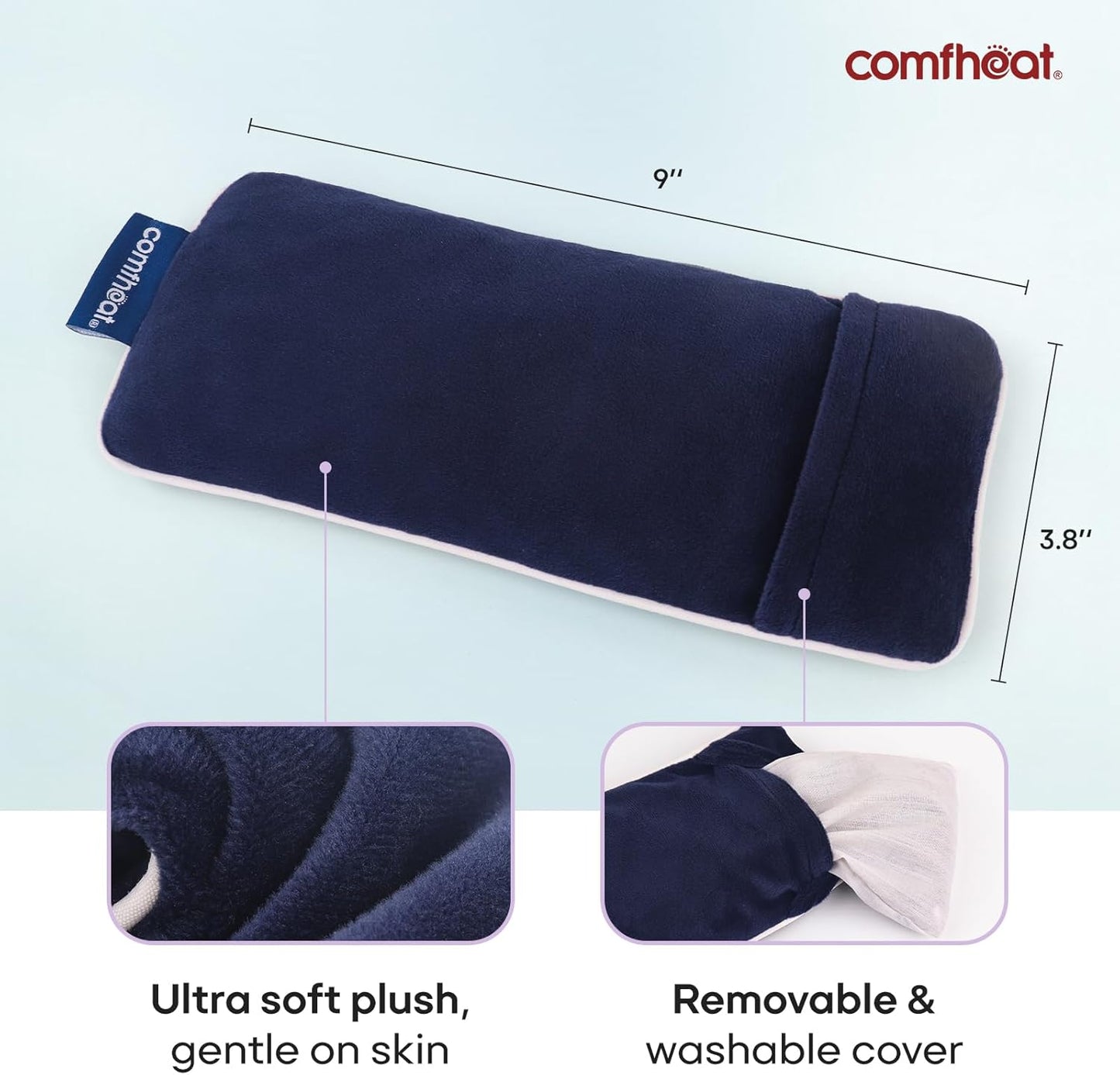 Unscented Weighted Eye Pillow for Yoga, Microwavable Moist Heat Eye Compress Mask with Washable Cover for Relaxation, Sleeping, Meditation, Yoga, Spa, Migraine Relief