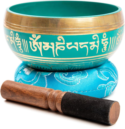 Tibetan Singing Bowl Set Brass - Master Healing Grade - Authentic Handcrafted Sound Bowl by Himalayan Bazaar