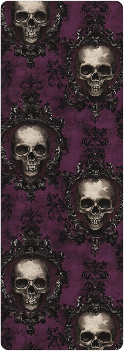 Gothic Skull Yoga Mat Unique Fitness, Perfect for Yoga Lovers, Halloween, Home Decor, Gothic