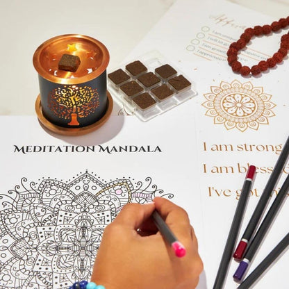 7 Chakra Incense Brick Gift Set by Aromafume | 14 Bricks & Tree of Life Exotic Burner | Smokeless Incense Set for Chakra Balance | Yoga & Meditation Gifts | Incense Kit for Plexus, Root & More