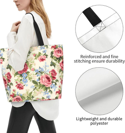 Tote Shoulder Bag Large Durable Reusable Eco-friendly Handbag Lightweight Stylish for Daily Use-19.7x15.7x5.9 Inch - Colors B