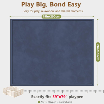 Baby Play Mat for Floor, 1.3'' Thick Memory Foam Tummy Time Mat - Super Soft Coral Velvet Nursery Rug with Non-Slip Backing, Crawling Rug for Toddlers/Infants, Yoga & Tatami Use, Oatmeal, 79''x 118''