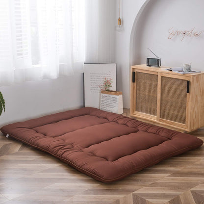 MAXYOYO Bohemian Retro Mattress Boho Floral Japanese Futon Mattress Tatami Floor Mat Foldable Portable Camping, Sleeping Pad, Lounger Couch Bed Full Size