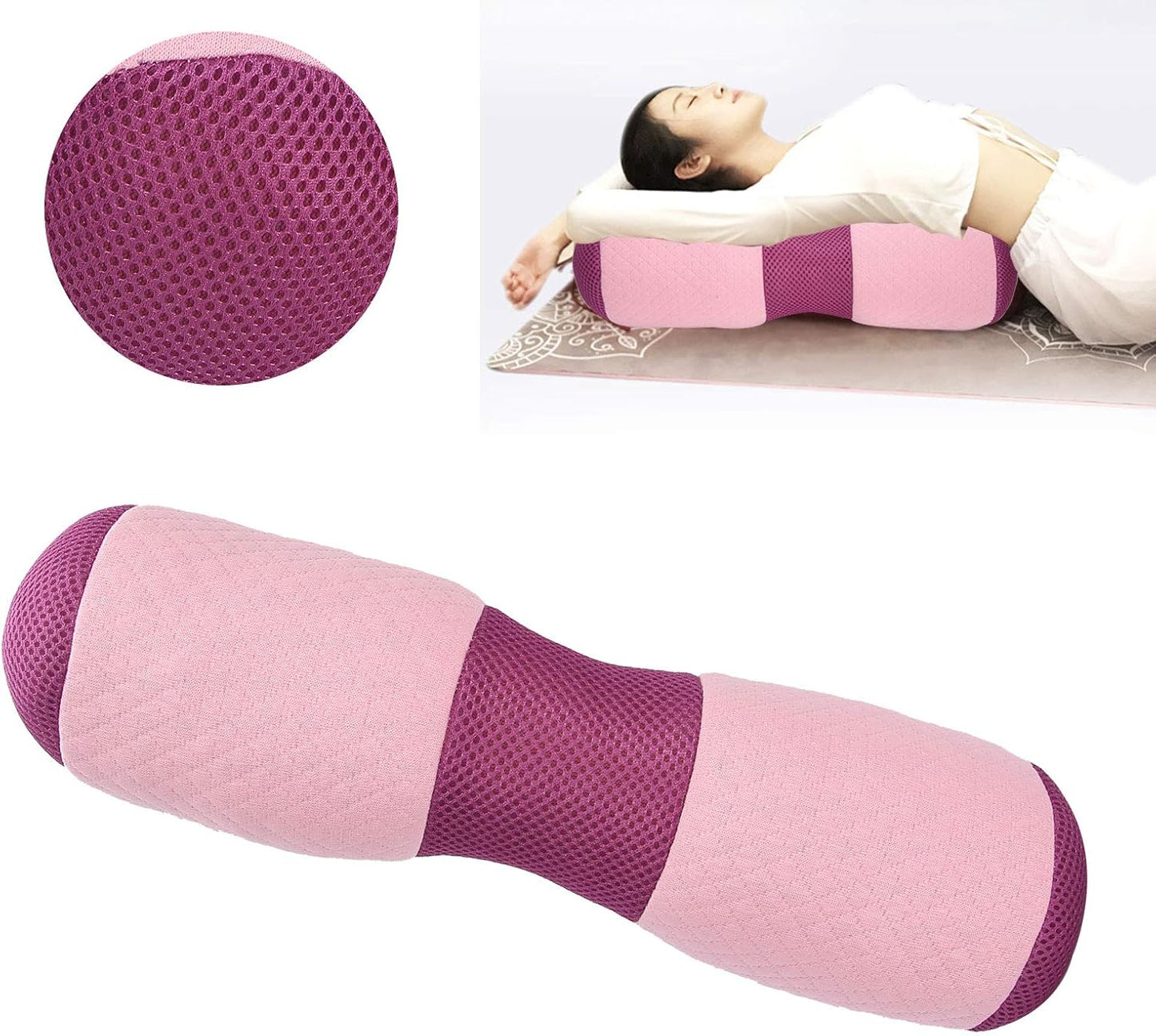 Brrnoo Yoga Bolster, Yoga Waist Pillow, Sturdy Yoga Cushion