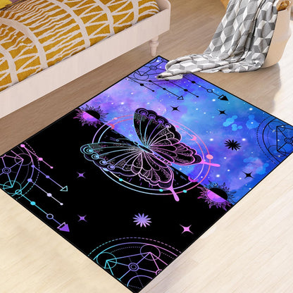 Black Girl Area Rug for Bedroom African Black Girls Floor Rugs for Living Room Playroom Cartoon Art Home Decor Soft Yoga Mats for Women Afro Purple 47" x 31" (2.7 x 3 Feet)