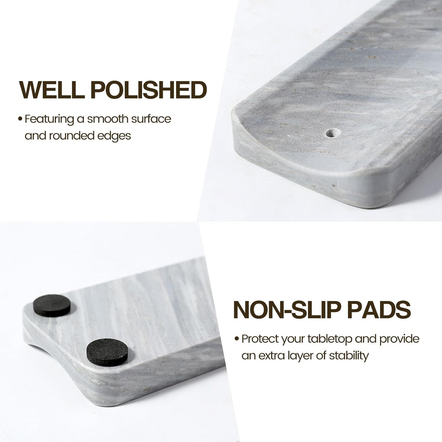 Koville Marble Incense Holder, Incense Holder for Sticks, Incense Sticks Holder Ash Catcher for Meditation Yoga SPA, Natural Stone Incense Burner, Home Table Decor (Green)