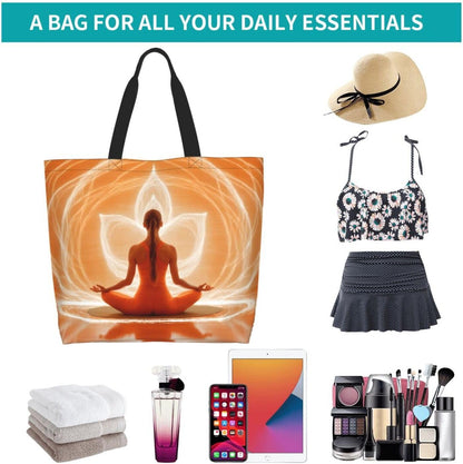 Tote Shoulder Bag Large Durable Reusable Eco-friendly Handbag Lightweight Stylish for Daily Use-19.7x15.7x5.9 Inch - Colors B