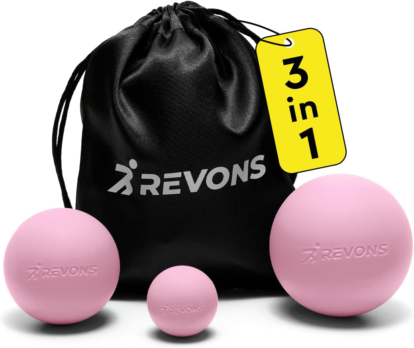 3 in 1 Massage Ball Set - Lacrosse Balls for Myofascial Release, Back Pain Relief, Face Fitness, Trigger Points, Yoga, Physical Therapy, Muscle Recovery and Soft Deep Tissue Massage (Turquoise)