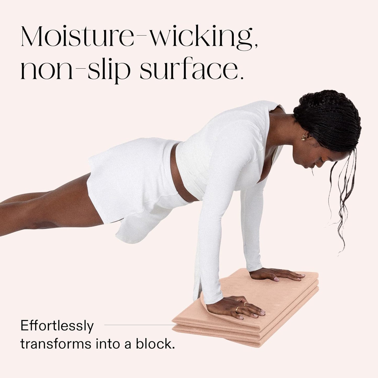 Bala Compact Workout Mat for Gym - 12MM Thick Slip-Resistant, Sweat Absorbing, & Foldable Yoga Mat for Pilates, Core Training & Exercise - Home Fitness Essentials for Women & Men - Travel-Friendly