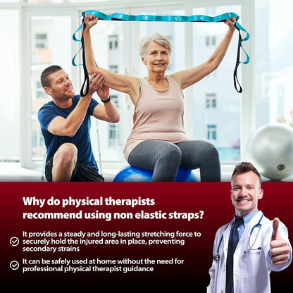 Acozycoo Stretching Strap with Loops for Physical Therapy,Yoga Strap for Stretching,Home Workout,Pilate & Flexibility Training,Non-Elastic Exercise Stretch Band for Hamstring,Leg Stretcher Belt,Flexibility Fascia