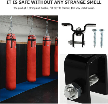 LABRIMP Sandbag Hanging Tray and Wall Mount Buckle, Heavy-Duty Steel Fixed Plate with Load-Bearing Swivel Ring for Boxing Punching Bag Ceiling Hanger, Home Fitness Exercise Accessory