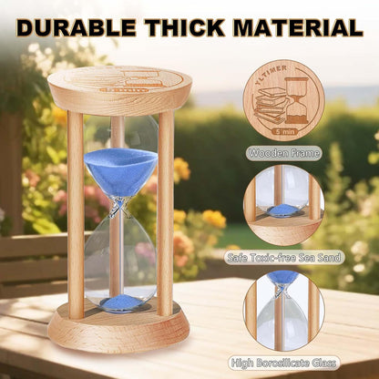 20 Minute Wooden Sand Timers,Large Bamboo Gold Sand Hourglass for Productivity, Meditation & Decor, 20 Min Reloj De Arena Sand Watch for Kitchen, Office, Game, Classroom, Yoga