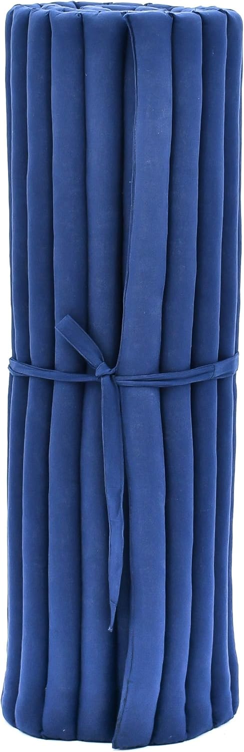 Leewadee - Kapok Roll Mat – Handcrafted Folding Sleep & Relaxation Mattress from Thailand, Ideal as Guest Bed, Camping Mat, Yoga Mat or Traditional Futon, 75 x 39 inches, Anthracite