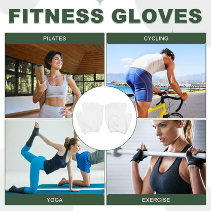Yoga Gloves, Non Slip Fingerless Pilates Gloves Breathable Exercise Workout Mittens