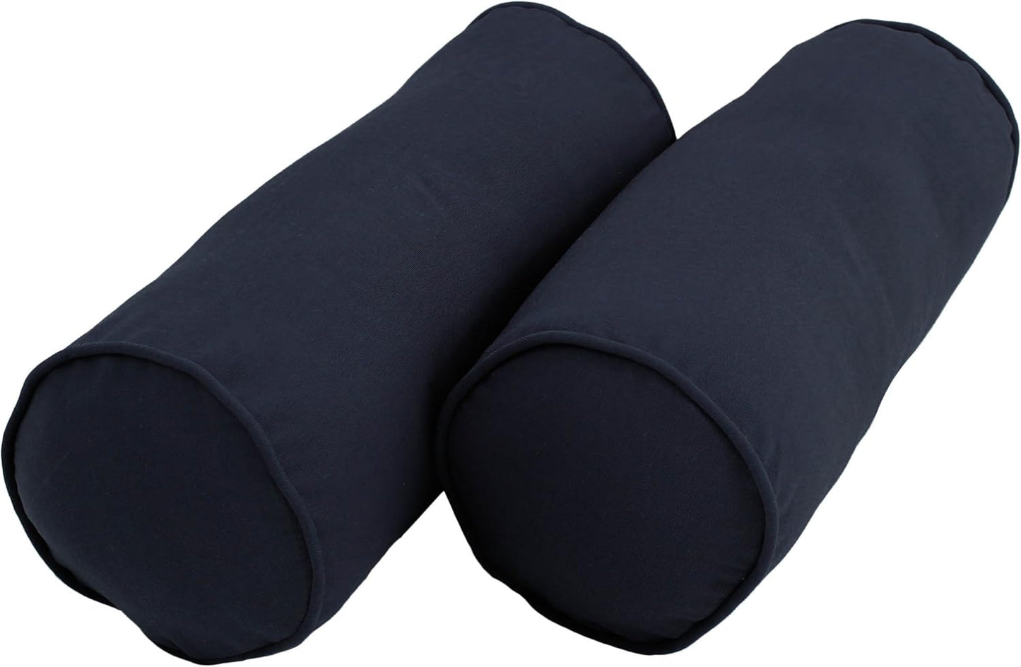 Blazing Needles Double-Corded Solid Twill Bolster Pillows with Inserts (Set of 2), 20" x 8", Burgundy