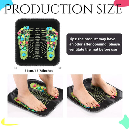 TrelaCo Foot Massage Mat Reflexology Walk Stone Road Foot Massage Acupoint Mat for Acupressure Relaxes for Long Sitting Elderly Students and Office Workers (27.56 x 13.78 Inches)