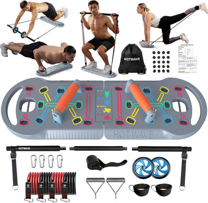 HOTWAVE Push Up Board Fitness, Portable Foldable 20 in 1 Push Up Bar at Home Gym, Pushup Handles for Floor. Professional Strength Training Equipment For Man and Women