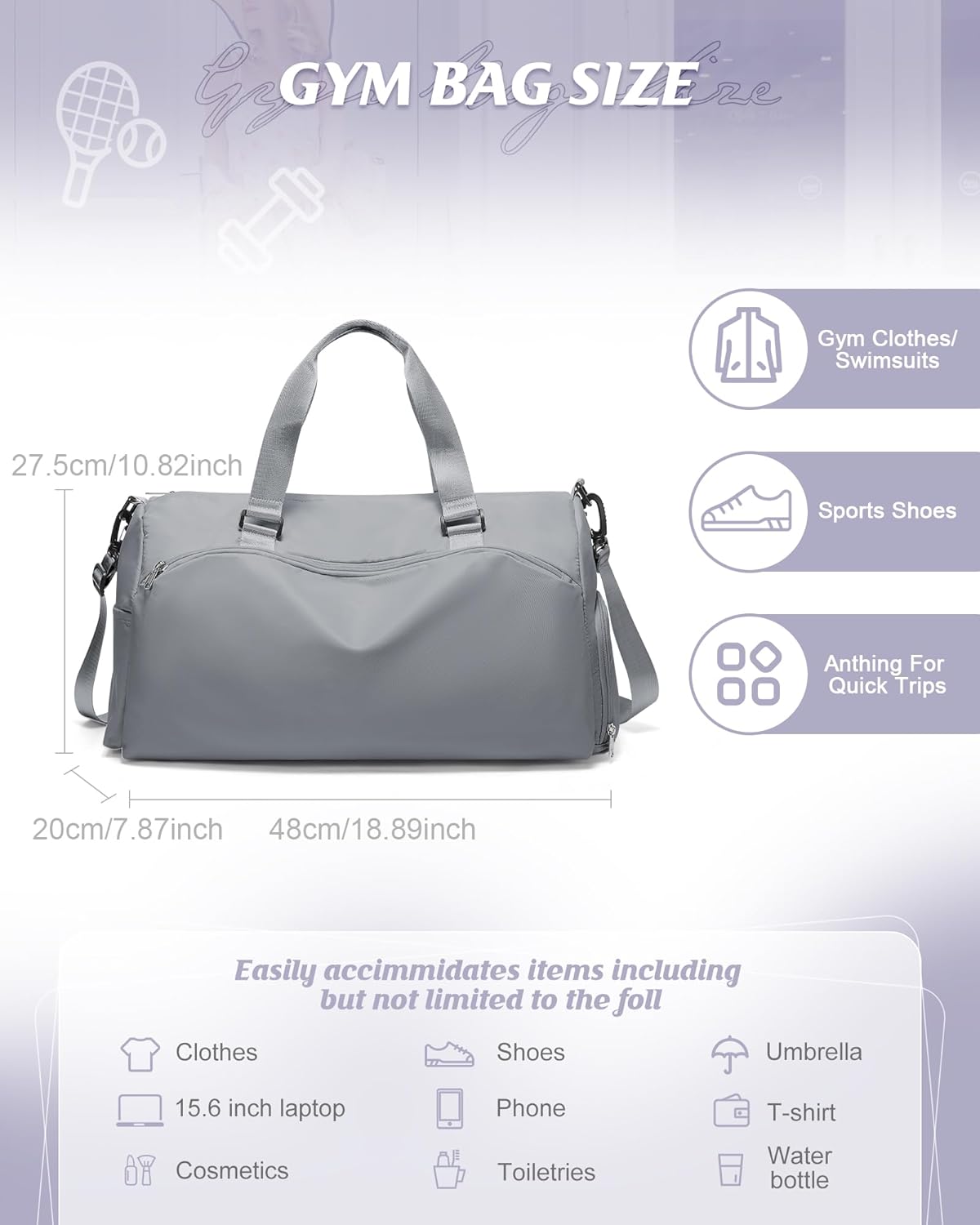 Gym Bag Womens Mens with Shoes Compartment and Wet Pocket Travel Duffel Bag for Women for Plane Sport Gym Tote Bags Swimming Yoga Waterproof Weekend Overnight Carry on Bag Hospital Holdalls - Colors C