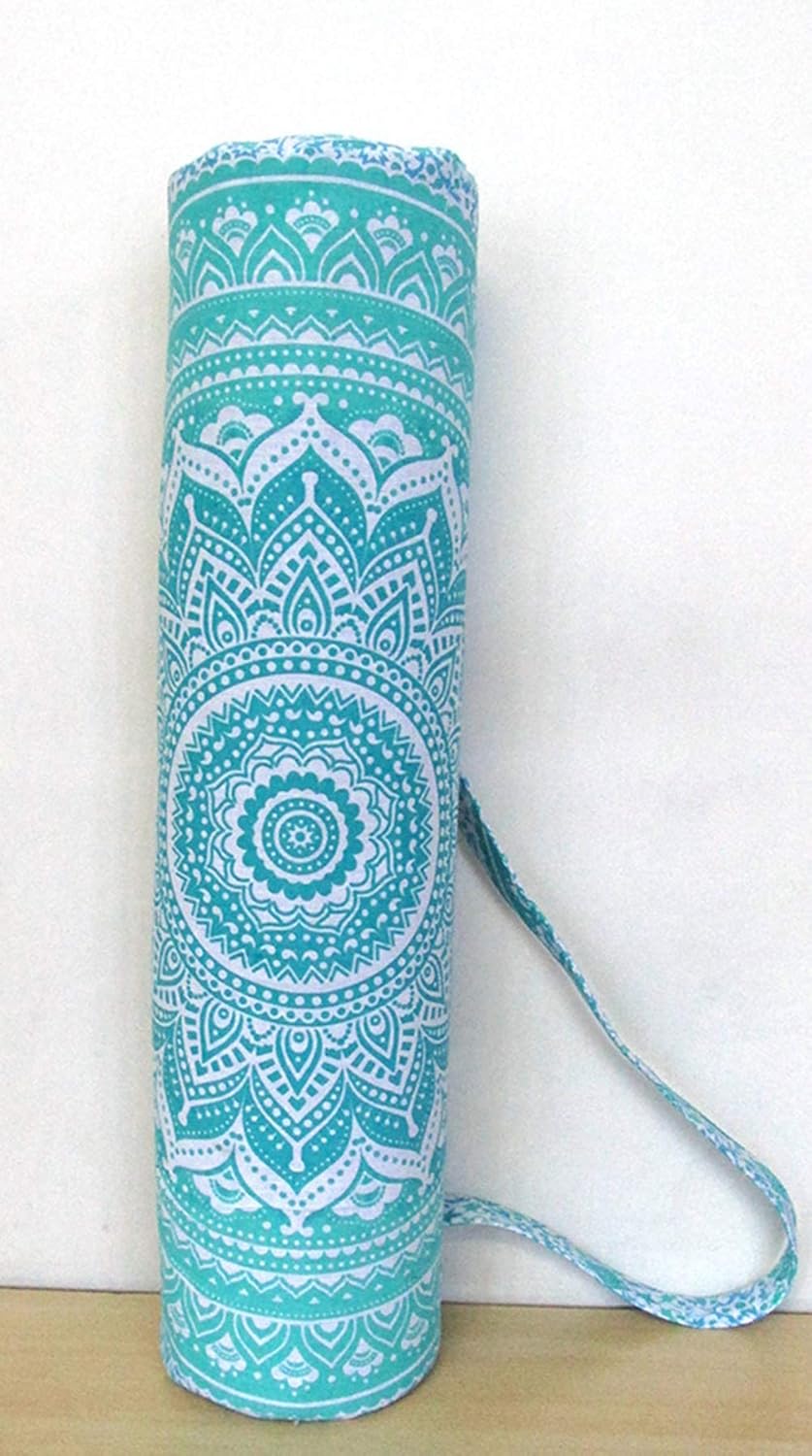INDIAN CRAFT CASTLE ICC Yoga Mat Bag Carrier Full-Zip Exercise Yoga Mat Carry Bag for Women Men with Multi-Functional Storage Pockets and Adjustable Shoulder Strap 26X6 Inches