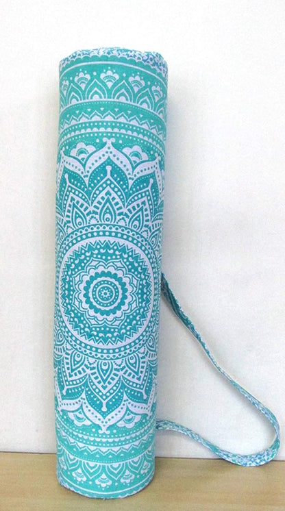INDIAN CRAFT CASTLE ICC Yoga Mat Bag Carrier Full-Zip Exercise Yoga Mat Carry Bag for Women Men with Multi-Functional Storage Pockets and Adjustable Shoulder Strap 26X6 Inches