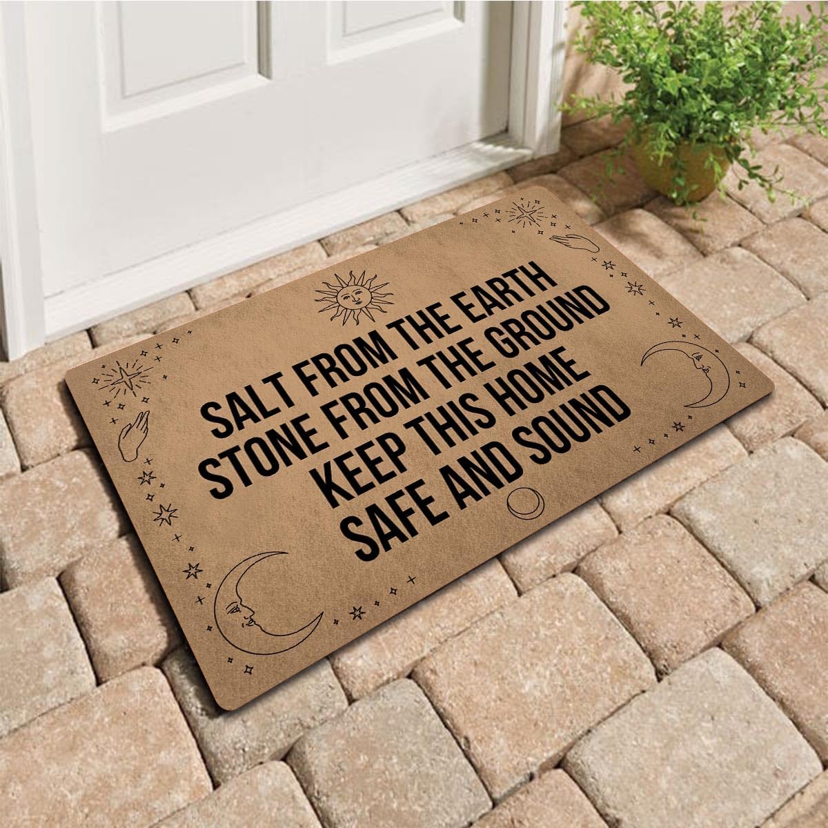 MELODADDY Funny Welcome Doormat Front Door Decor Rugs with Rubber Back 30"(L) x 18"(W) Personalized Matt Outside Entrance (Leave Your Worries At the Door Yoga Meditation Namaste)