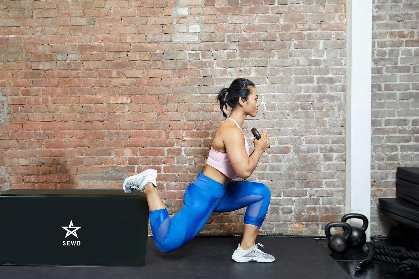 Pilates and Yoga Bench by SEWD – Portable Workout Bench for Full Body Exercise with Handle – Weight Training, AB Workout, Hip Thrust and Glute Training Home Gym Equipment