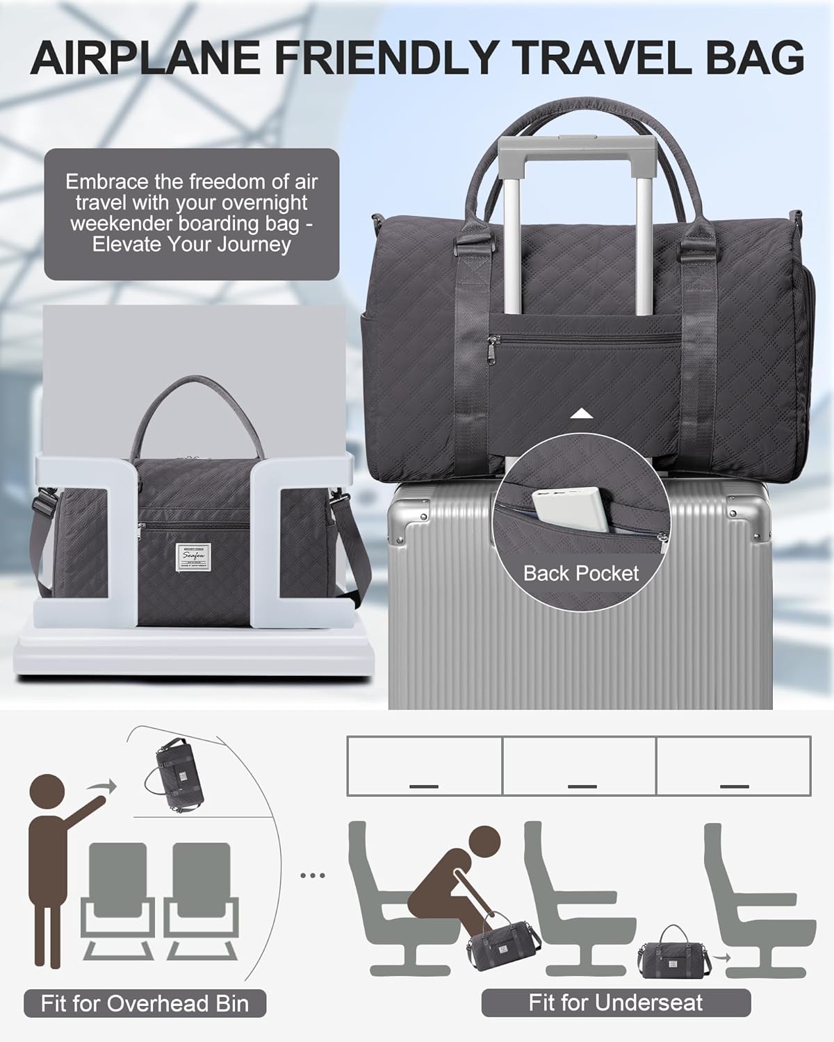 Gym Bag Womens Mens with Shoes Compartment and Wet Pocket Travel Duffel Bag for Women for Plane Sport Gym Tote Bags Swimming Yoga Waterproof Weekend Overnight Carry on Bag Hospital Holdalls - Colors B