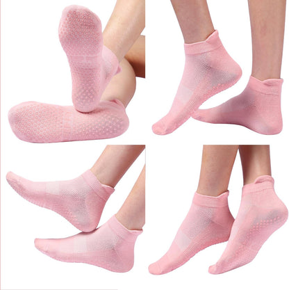 Acetin 4 Pairs Grip Socks Pilates Socks for Women