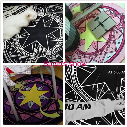 The Magic Circle Pattern Round Carpet Floor Mats Yoga Cushion for Playroom/Cloakroom, E-01