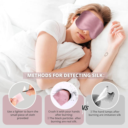 Sleep Mask, Silk Eye Mask for Sleeping with Adjustable Strap, Satin Blackout Sleeping Eye Mask for Men&Women, Comfortable Blindfold Eyeshade for Night Sleep(Black)