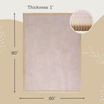 Hakuna Matte CloudSoft Mat for Floor 60" x 80" Beige – Coral Velvet Memory Foam Rug – Non-Slip, Water-Resistant