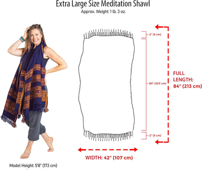 Meditation Shawl or Blanket, Exotic Shawl/Wrap, Oversize Scarf or Stole. Unisex