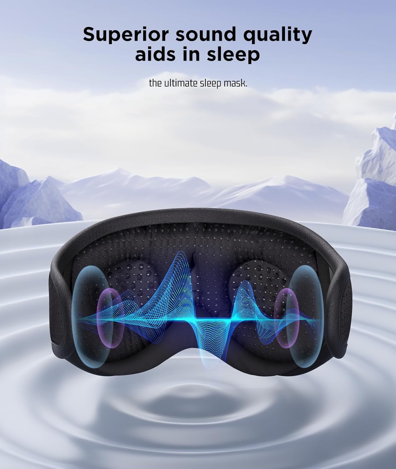 LC-dolida Sleep Headphones, 3D Sleep Mask Bluetooth Wireless Music Eye Mask, Sleeping Headphones for Side Sleepers Sleep Mask with Bluetooth Headphones Ultra-Thin Stereo Speakers Perfect for Sleeping
