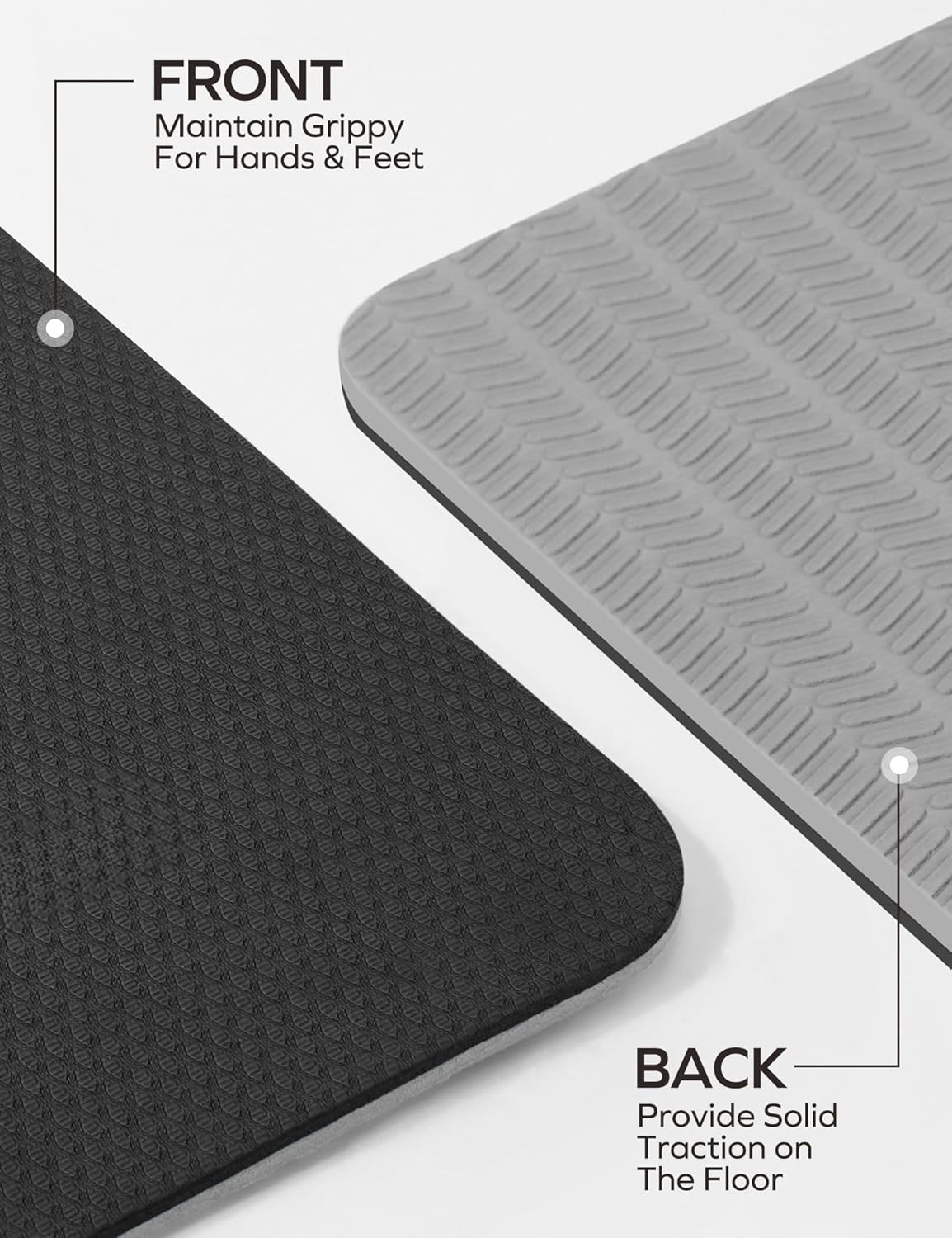 Ewedoos Eco Friendly Yoga Mat Thick TPE Yoga Mat Non Slip Yoga Mats Anti-tear Exercise Workout Mat for Women Men Kids Yoga, Pilates and Fitness
