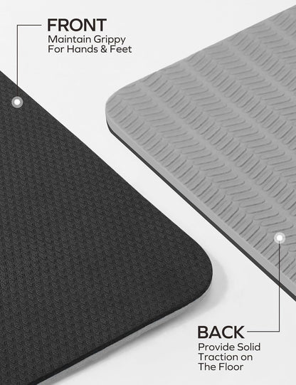Ewedoos Eco Friendly Yoga Mat Thick TPE Yoga Mat Non Slip Yoga Mats Anti-tear Exercise Workout Mat for Women Men Kids Yoga, Pilates and Fitness