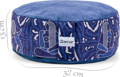 Zaveur Royal Court Zafu Meditation Cushion - 18" Round Yoga Bolster Pillow with 100% Cotton Filling and Canvas Cover - Premium Floor Pillow for Meditation - Yoga Cushion for Sitting on Floor - Gray