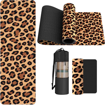 FOLAI Extra Thick Yoga Mat 6mm，pilates mat thick - Non-Slip Exercise Mat for HIIT, Pilates & Home Workouts & Workout with Free Carry Strap