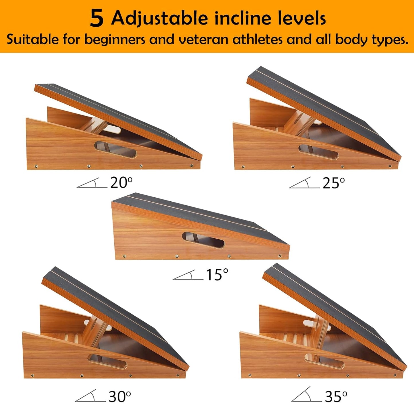 MUCITAGF Professional Slant Board, Adjustable Incline Board and Calf Stretcher, Slant Board for Calf Stretching, Calf Stretch Board