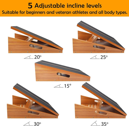 MUCITAGF Professional Slant Board, Adjustable Incline Board and Calf Stretcher, Slant Board for Calf Stretching, Calf Stretch Board
