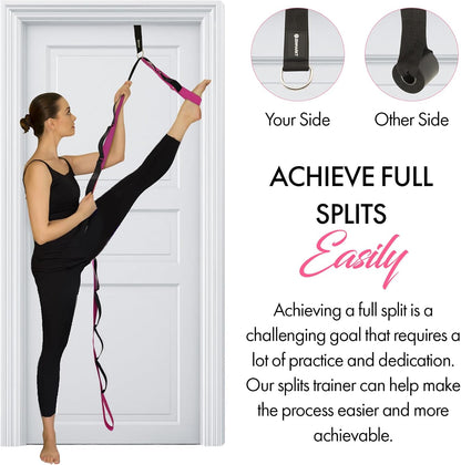 10-Loop Yoga Strap with Door Anchor – Stretch Strap for Flexibility, Deep Stretching, and Improved Balance – Perfect Yoga Accessory for All Fitness Levels