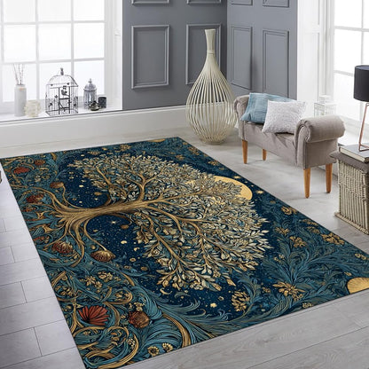 Tree of Life Area Rug – Bohemian Mandala Carpet for Living Room, Bedroom, Meditation Space, Yoga, Spiritual Home Décor – Large Soft Floor Mat for Indoor Decoration (TOL08)
