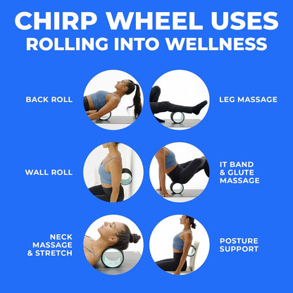 Chirp Wheel Foam Roller – Targeted Back & Neck Relief, Lumbar Spine Stretcher, Spinal Decompression Back Stretcher, Massage Roller with Density Foam for Physical Therapy, Supports 500lbs, 4-Pack Black