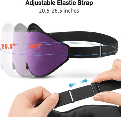 LitBear Sleep Mask for Side Sleeper Women Men, Eye Mask for Sleeping Light Blocking, 3D Contoured Cup Sleeping Mask, Soft Breathable Sleep Eye Mask with Adjustable Elastic Strap for Travel