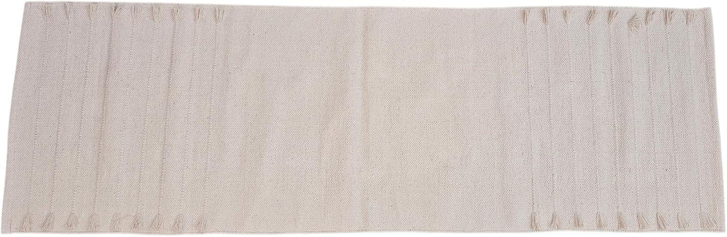 Handmade Organic Cotton Yoga Mat - Eco-Friendly Hand-Woven Runner Rug - Non-Toxic, Chemical-free and All Natural Cloth Yoga Mat - Non Slip & Thick, Comfortable Extra-Long Fitness Rug Exercise, Workout