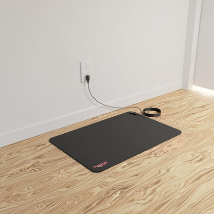 hooga Grounding Mat for Feet, Desk & Floor | Sleep, Stress Relief & Muscle Relaxation | 24"x16" Conductive Carbon Pad | 15 Ft Cord | Non-Slip Rubber Backing | Indoor Grounding Mat