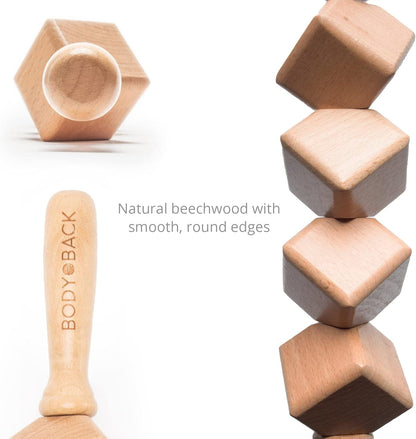 Body Back Wooden Foot Roller, Foot Massager for Plantar Fasciitis, Stress Relief, Relaxation