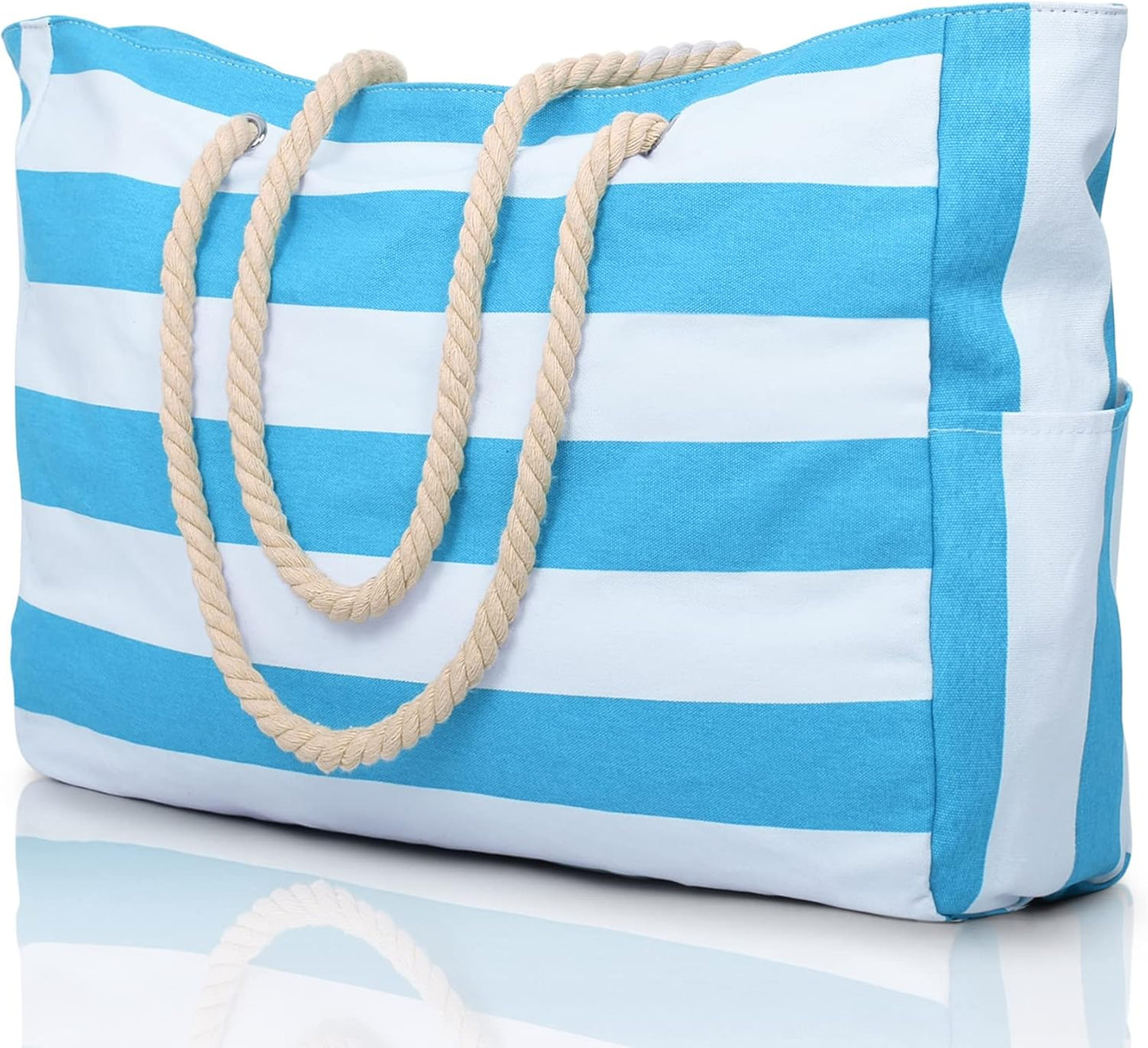 Becokan Beach Bags for Women Large Waterproof Beach Tote Bag Zipper Beach Bags Waterproof Sandproof Swim Pool Bag Large Tote