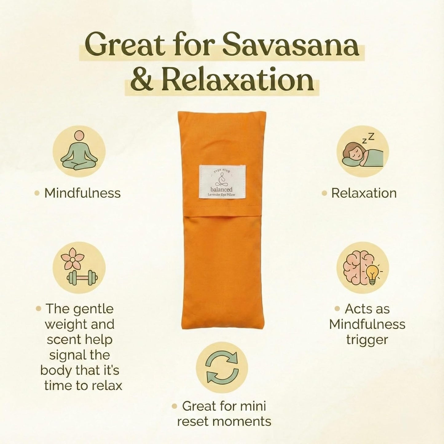 Weighted Lavender Eye Pillow for Sleep & Relaxation – Organic Cotton Eye Pillow with Natural Lavender, Aromatherapy Eye Pillow for Yoga, Meditation, Stress Relief & Travel